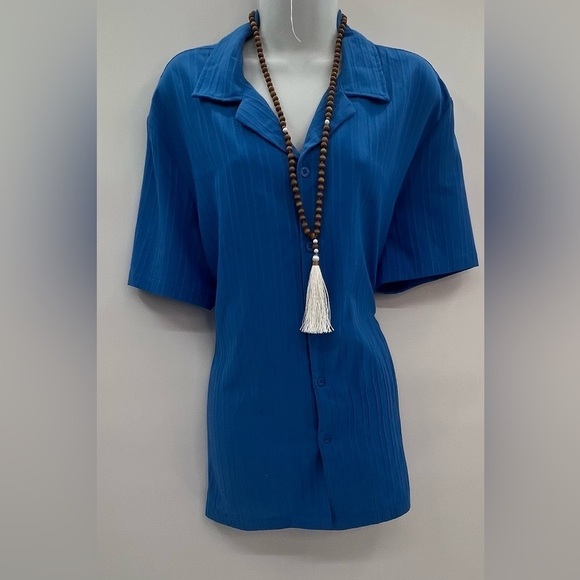 COOFANDY Men's Casual Wrinkle-Free Short Sleeve Button-Down Dress Shirt - Size L - Picture 4 of 6